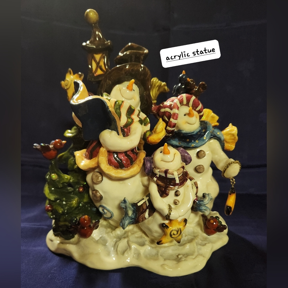 Christmas Holiday Snowman Acrylic Statue